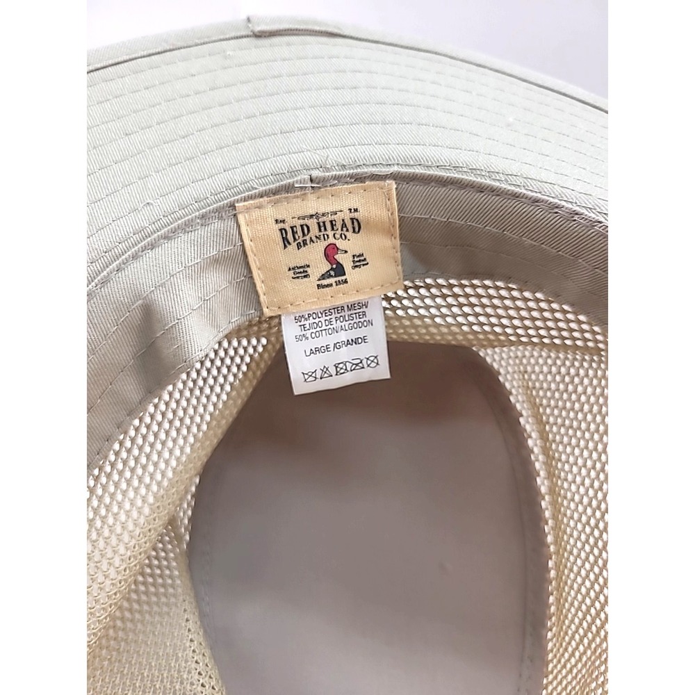 Red Head Sun Hat Khaki Safari Vented Mesh Fishing Size L - Picture 6 of 9